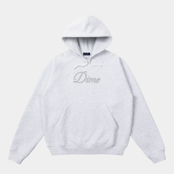 DIME CURSIVE LOGO HOODIE - ASH