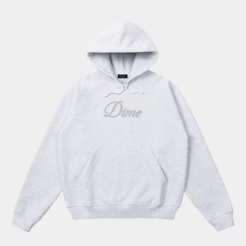 DIME CURSIVE LOGO HOODIE - ASH