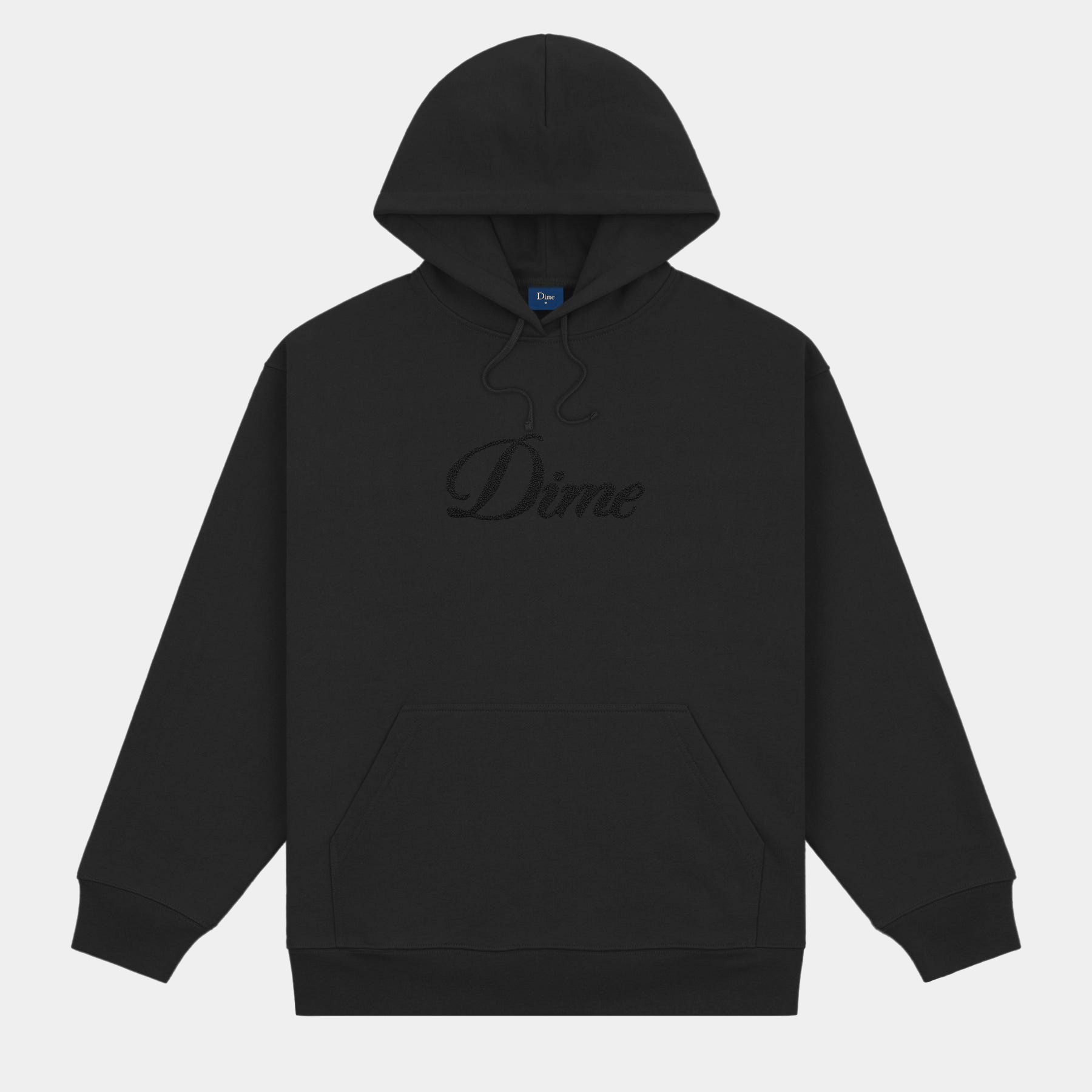 DIME CURSIVE LOGO HOODIE BLACK PLA Skateboarding