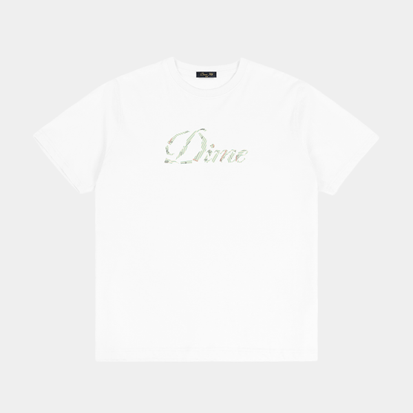 DIME CURSIVE PAPER CUT TEE - WHITE