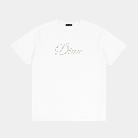 DIME CURSIVE PAPER CUT TEE - WHITE