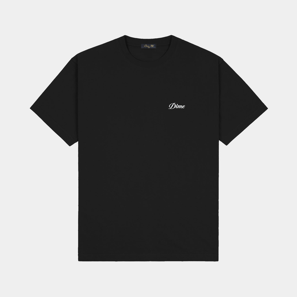 DIME CURSIVE SMALL LOGO TEE - BLACK