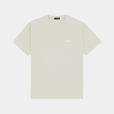 DIME CURSIVE SMALL LOGO TEE - CHARCOAL MOSS