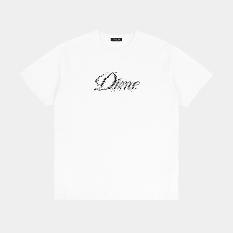 DIME CURSIVE SMASHED TEE - WHITE