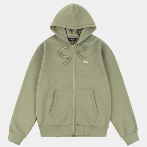 DIME CURSIVE ZIP HOODIE - ARMY GREEN