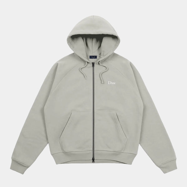 DIME SMALL LOGO ZIP HOODIE - IRON