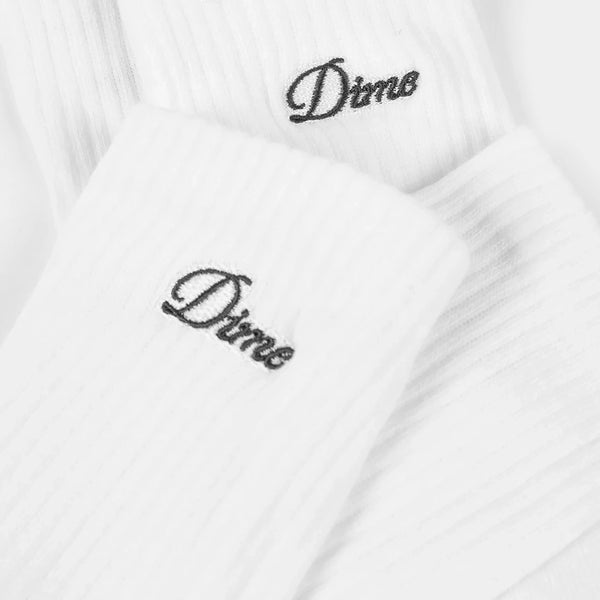 DIME TWO PACK CREW SOCKS - WHITE
