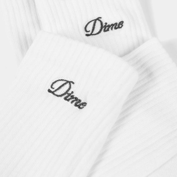 DIME TWO PACK CREW SOCKS - WHITE