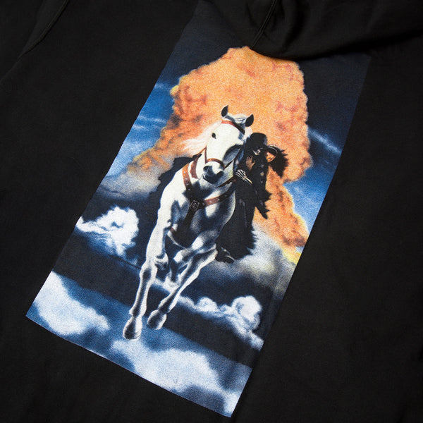 FUCKING AWESOME DEVIL ON A HORSE'S BACK HOODIE - BLACK