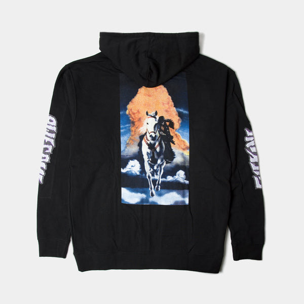 FUCKING AWESOME DEVIL ON A HORSE'S BACK HOODIE - BLACK