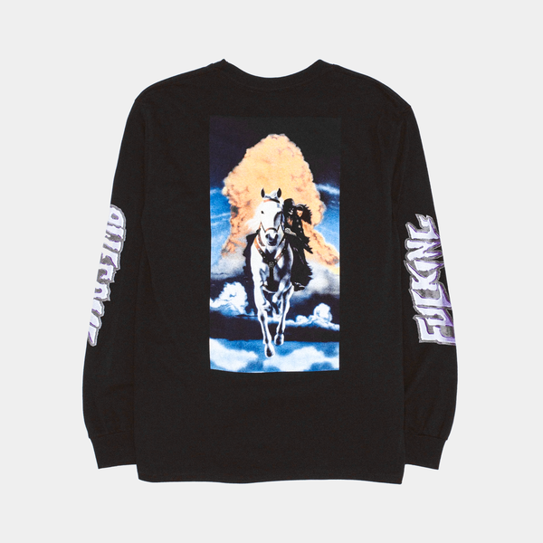 FUCKING AWESOME DEVIL ON A HORSE'S BACK L/S TEE - BLACK