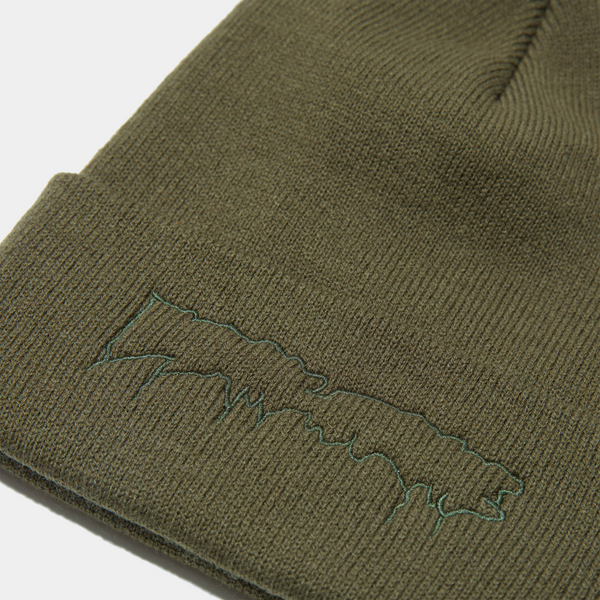 FUCKING AWESOME DRIP EMBROIDERED BEANIE -  OLIVE