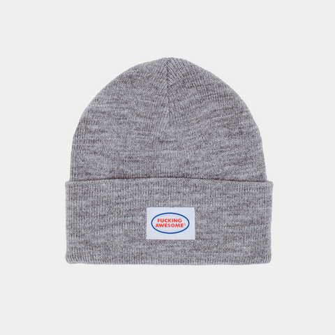 FUCKING AWESOME MECHANIC CUFF BEANIE - GREY HEATHER