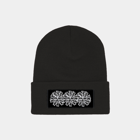FUCKING AWESOME THREE SPIRAL EDGE STITCH BEANIE - BLACK