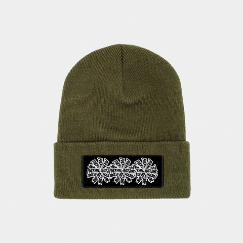 FUCKING AWESOME THREE SPIRAL EDGE STITCH BEANIE - WINTER MOSS
