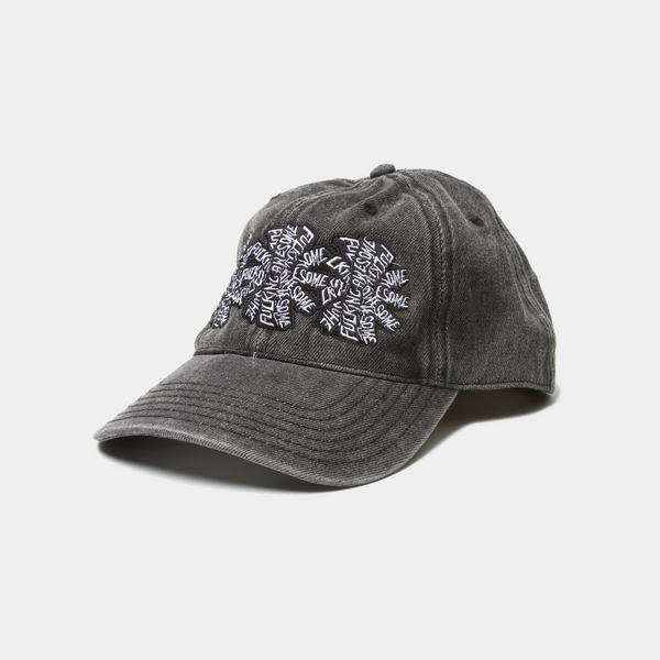 FUCKING AWESOME THREE SPIRAL WASHED DENIM HAT - BLACK