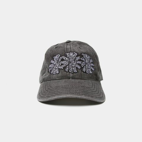 FUCKING AWESOME THREE SPIRAL WASHED DENIM HAT - BLACK