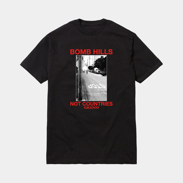 GX1000 BOMB HILLS NOT COUNTRIES TEE - BLACK/RED