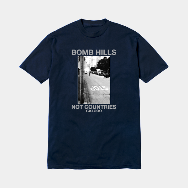 GX1000 BOMB HILLS NOT COUNTRIES TEE - NAVY/GREY