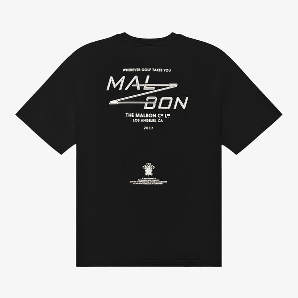 MALBON BERMUDA SPORT UTILITY TEE - BLACK