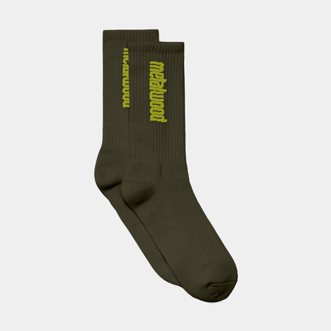 METALWOOD LOGO CREW SOCK - OLIVE