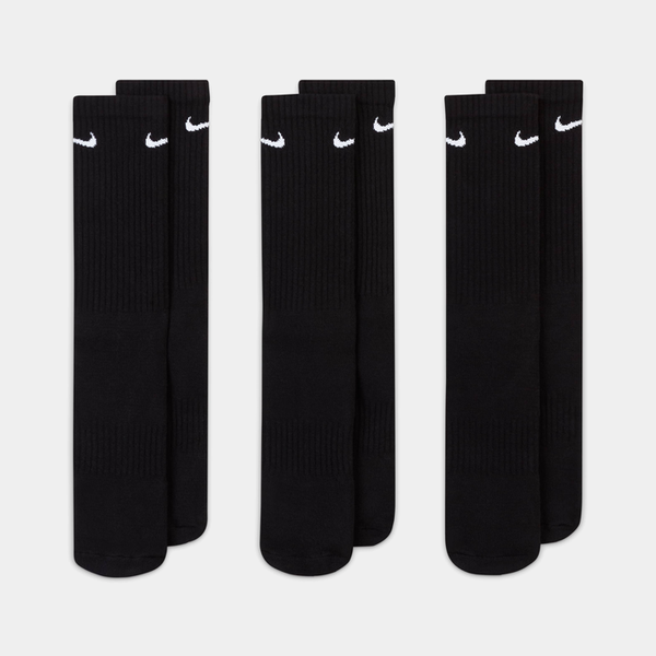 NIKE EVERYDAY CUSHIONED CREW SOCKS 3-PACK - BLACK