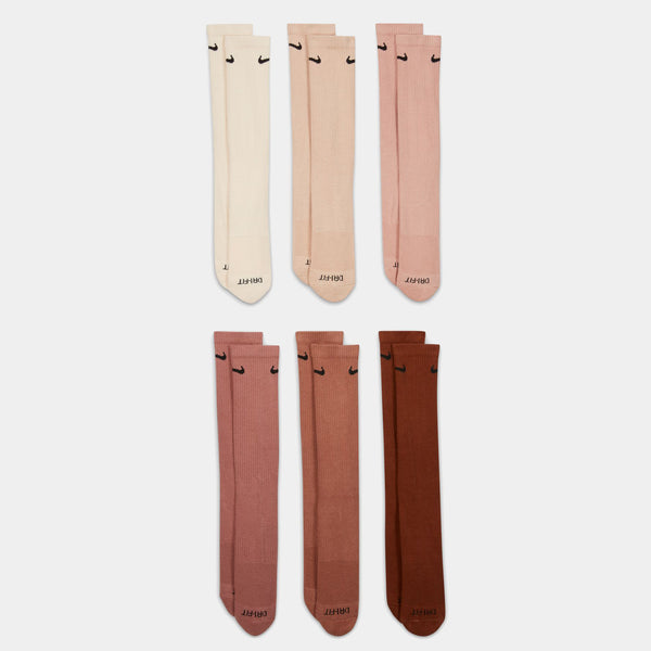 NIKE EVERYDAY PLUS CUSHIONED CREW SOCK 6-PACK - MULTI-COLOR