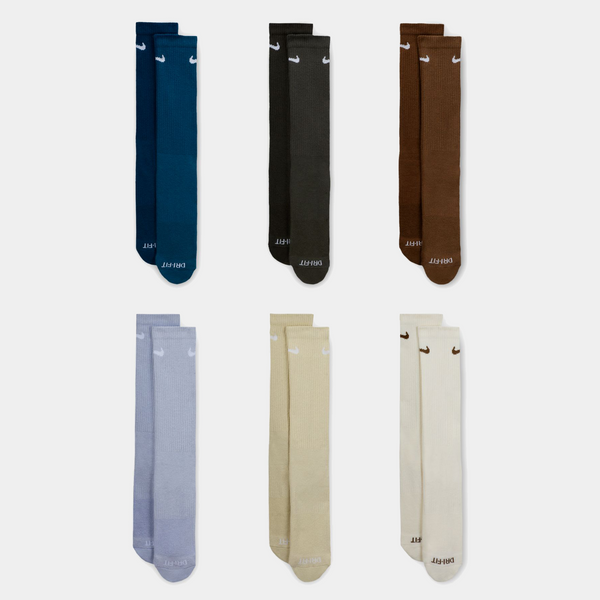 NIKE EVERYDAY PLUS CUSHIONED CREW SOCK 6-PACK - MULTI-COLOR