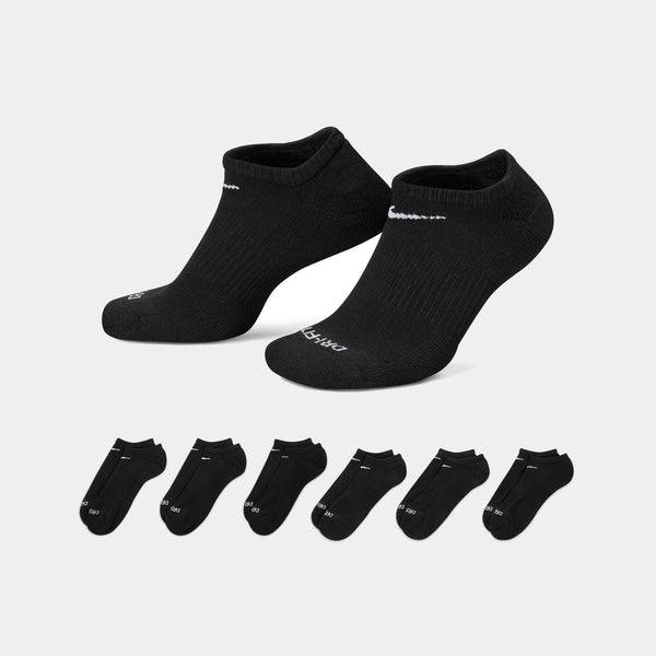 NIKE EVERYDAY PLUS CUSHIONED NO-SHOW SOCK 6-PACK - BLACK