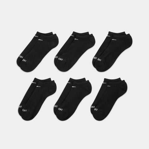 NIKE EVERYDAY PLUS CUSHIONED NO-SHOW SOCK 6-PACK - BLACK