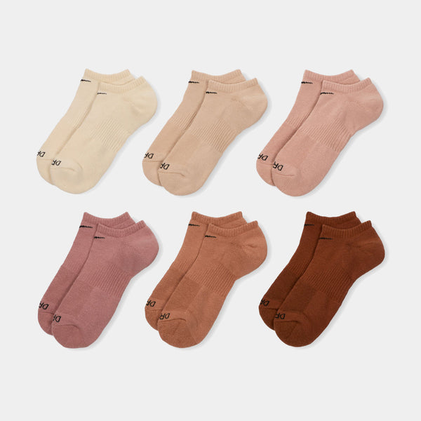 NIKE EVERYDAY PLUS CUSHIONED NO-SHOW SOCK 6-PACK - MULTI-COLOR