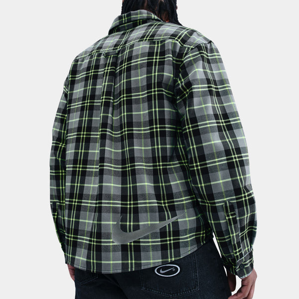 NIKE SB X KOSTON FLANNEL BUTTON UP - DARK SMOKE GREY/VOLT