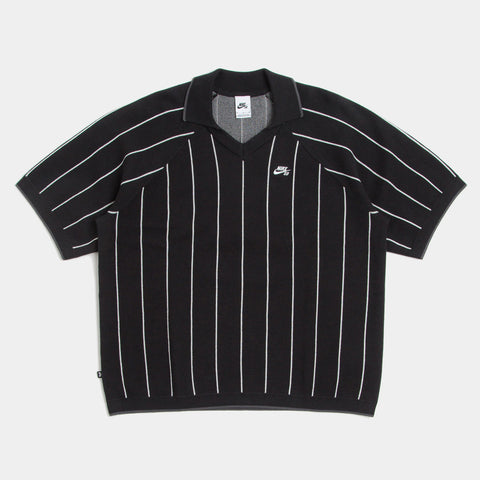 NIKE SB STRIPED POLO SWEATER - BLACK/SAIL