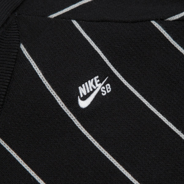 NIKE SB STRIPED POLO SWEATER - BLACK/SAIL