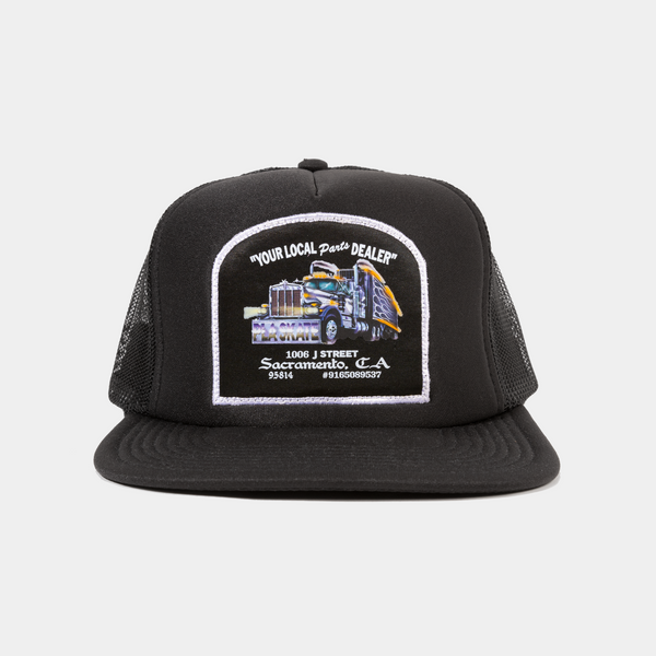 PLA PARTS DEALER TRUCKER HAT - BLACK