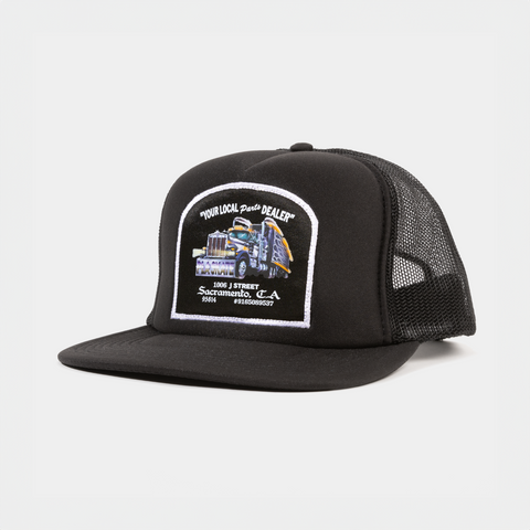 PLA PARTS DEALER TRUCKER HAT - BLACK