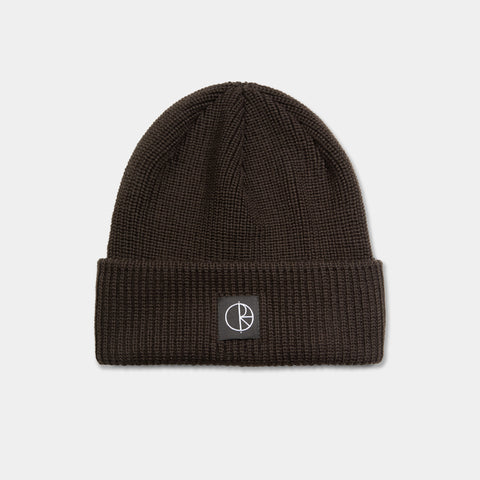POLAR DOUBLE FOLD MERINO BEANIE - BROWN