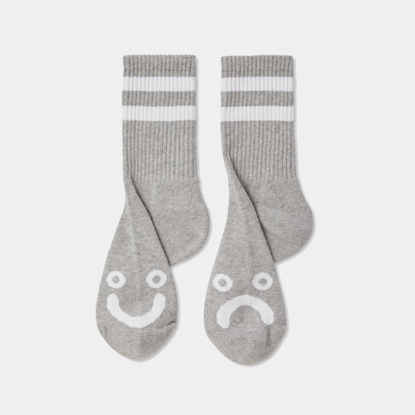 POLAR HAPPY SAD SOCKS - HEATHER GREY