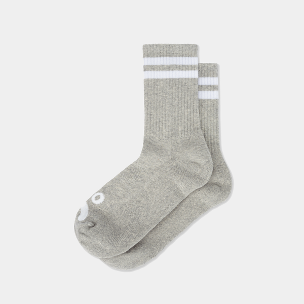 POLAR HAPPY SAD SOCKS - HEATHER GREY