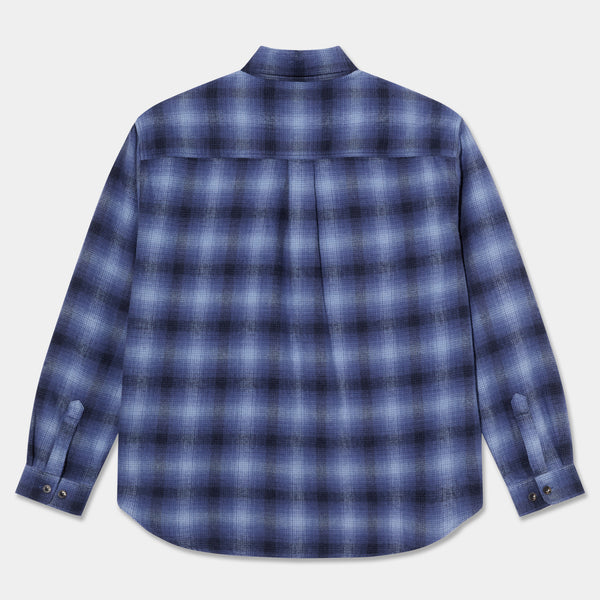 POLAR MITCHELL SHADOW CHECK L/S SHIRT - BLUE