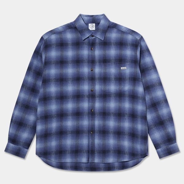 POLAR MITCHELL SHADOW CHECK L/S SHIRT - BLUE