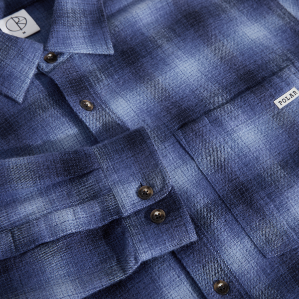 POLAR MITCHELL SHADOW CHECK L/S SHIRT - BLUE