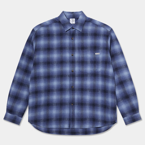 POLAR MITCHELL SHADOW CHECK L/S SHIRT - BLUE
