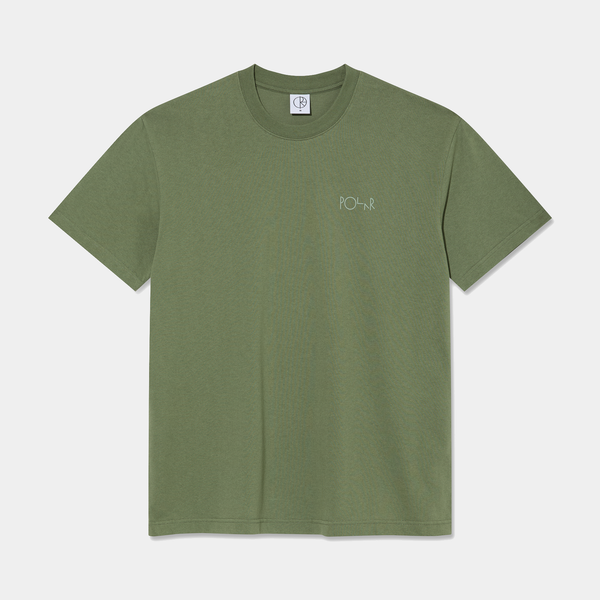 POLAR STROKE LOGO CONTRAST TEE - MOSS GREEN