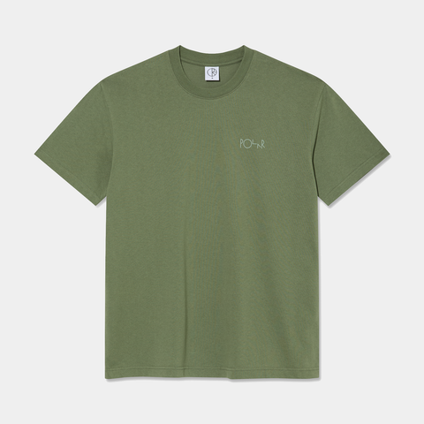 POLAR STROKE LOGO CONTRAST TEE - MOSS GREEN