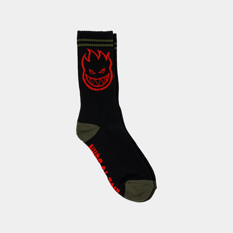 SPITFIRE BIGHEAD SOCK - BLACK/OLIVE/RED