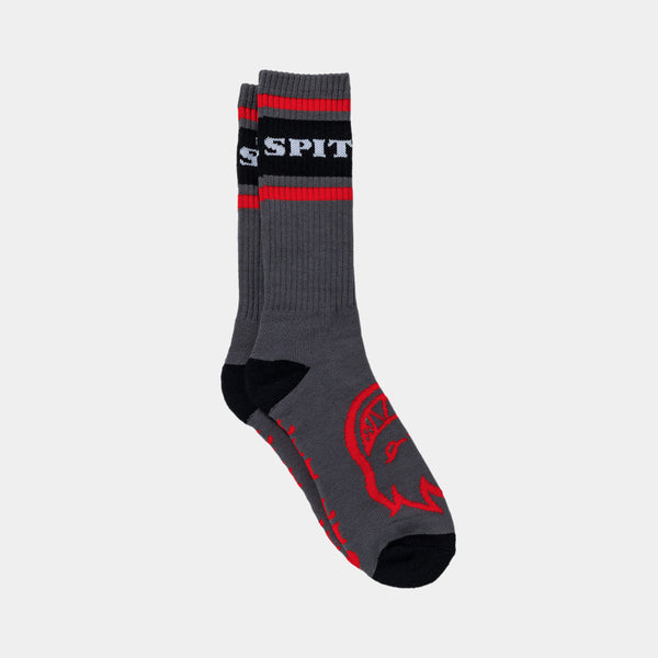 SPITFIRE CLASSIC '87 BIGHEAD SOCK - CHARCOAL/RED/BLACK