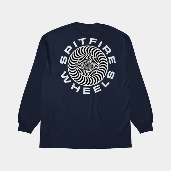 SPITFIRE CLASSIC '87 SWIRL FILL L/S TEE - NAVY/WHITE
