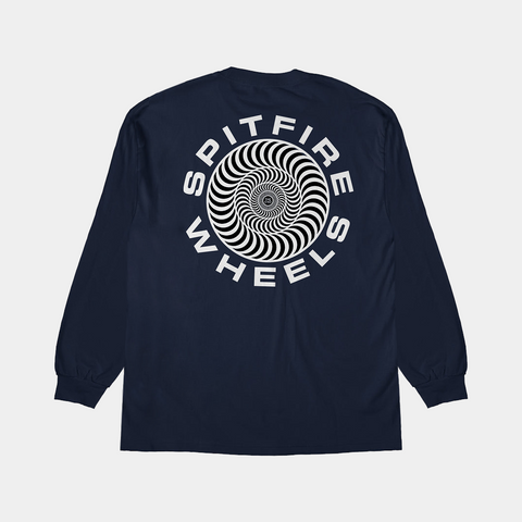 SPITFIRE CLASSIC '87 SWIRL FILL L/S TEE - NAVY/WHITE