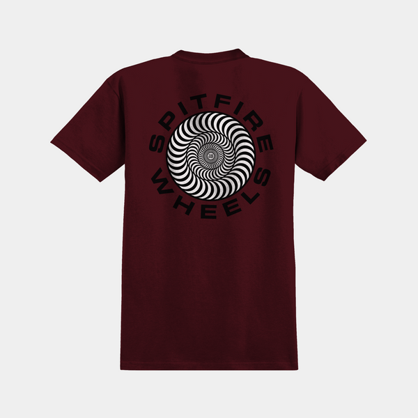SPITFIRE CLASSIC '87 SWIRL FILL TEE - BURGUNDY/BLACK